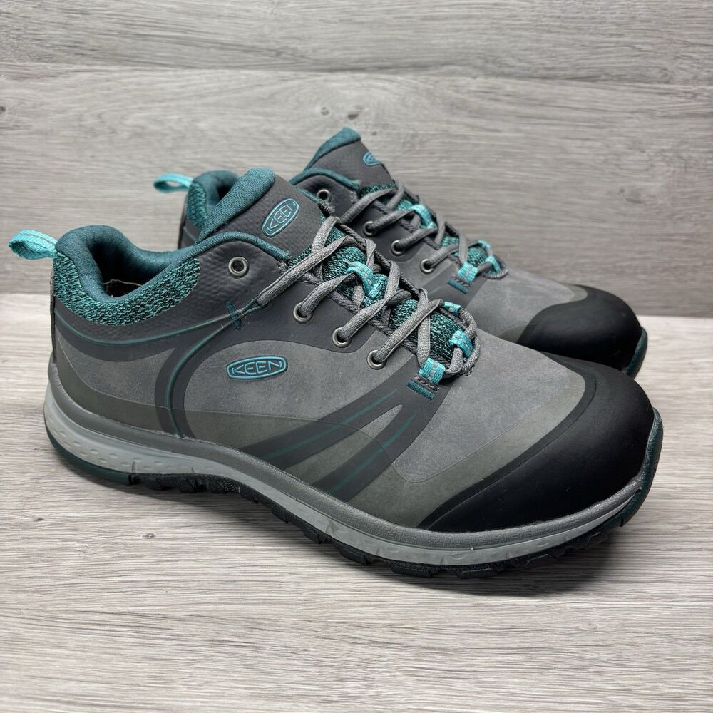 KEEN Utility Women's Sedona Pulse Low Aluminum Toe Work Shoes Size 9 Gray Green